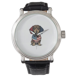 Montre Dessin vectoriel de gravure vintage de teckel patr