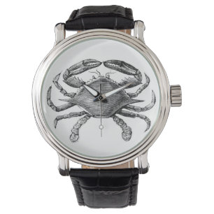 Montre Dessin vintage de crabe
