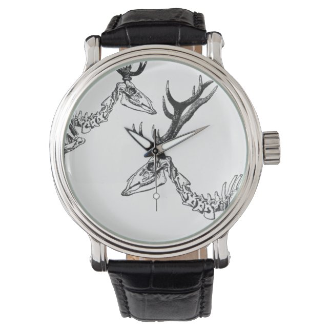 Montre Dessin vintage éffrayant de squelette (devant)