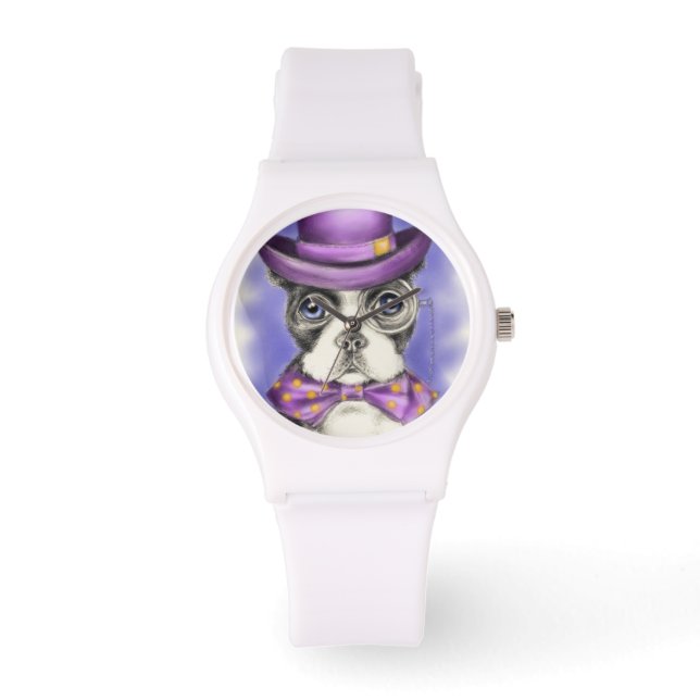 Montre Détective Purple Boston Terrier (Recto)