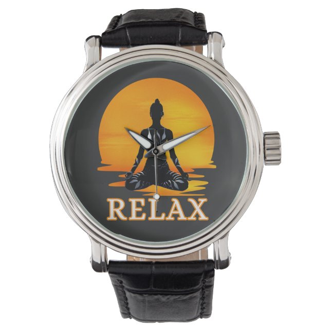Montre Détendez-vous méditation du coucher de soleil de Y (devant)