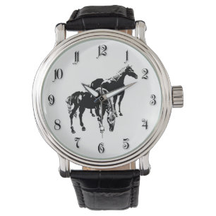 Montre Deux chevaux noirs