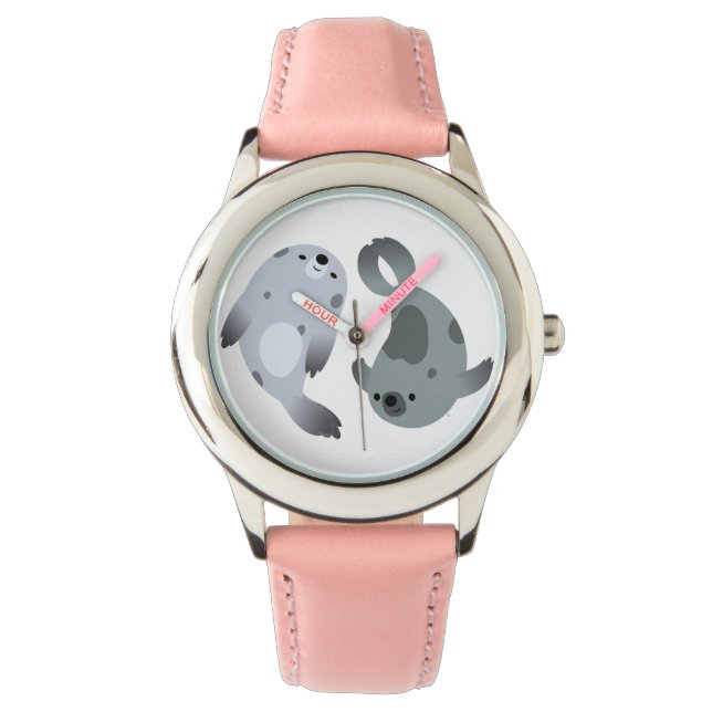 Montre Deux Jolies Cartoon Harp Seals Regarder (devant)