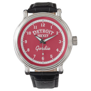Montre d'heure de demi-heure d'hockey de Detroit