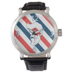 Montre d'homme barbu de salon de coiffure