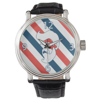 Montre d'homme barbu de salon de coiffure