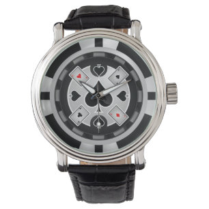 Montre d'horloge murale de jeton de poker de