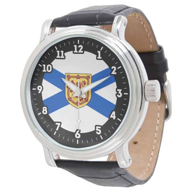 Montre Dial graphique du drapeau de la Nouvelle-Écosse (Incliné)