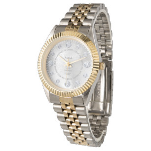 Montre Diamant Or Blanc Personnalisé Dire Cadeau Cadeau