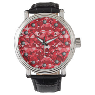 Montre Diamants rouges rouges d'étincelle
