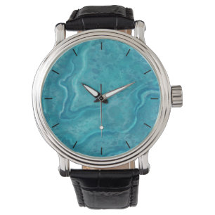 Montre d'impression en marbre turquoise