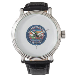 Montre Dinosaur Kawaii Patriotique Tout Américain DINO ES