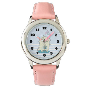 Montre Dinosaure jaune mignon avec des étoiles joyeuses