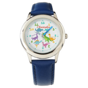 Montre Dinosaures amusants Noms des enfants personnalisés