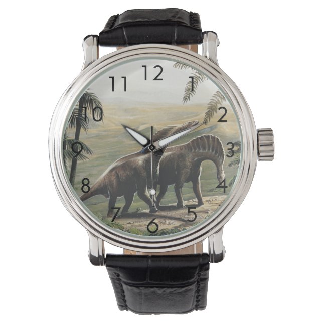 Montre Dinosaures vintages, Amargasaurus aux palmiers (devant)