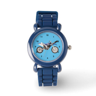 Montre Dirtbike bleu folâtre la motocyclette de garçon