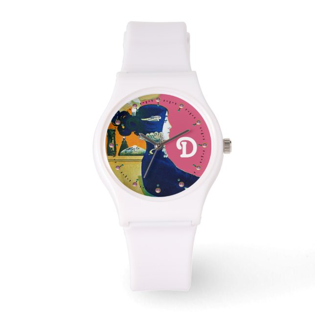 MONTRE DIVA EN BLEU, MONOGRAMME DE MODE BEAUTÉ (Recto)