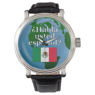 Montre Do you speak Spanish ? Flag & globe