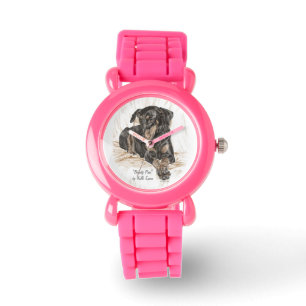 Montre Doberman Chien oreilles naturelles