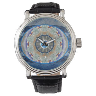 Montre "d'oeil mauvais" avec le bracelet en cuir