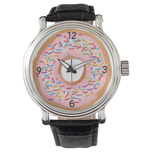 Montre Donut Pink Frosting Sprinkles Cute | (devant)