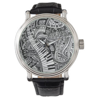 Montre Doodle de musique classique avec clavier de piano