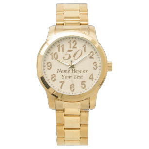Montre d'or personnalisée de 50 ans pour les