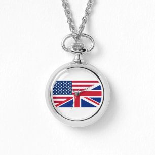Montre Double Citoyenne Américaine Britanniques Drapeau W
