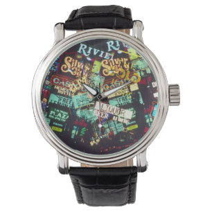Montre Double exposition, panneaux casino, Las Vegas,