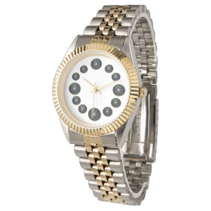 Montre Douze cuvettes noires de pelouse, unisexes