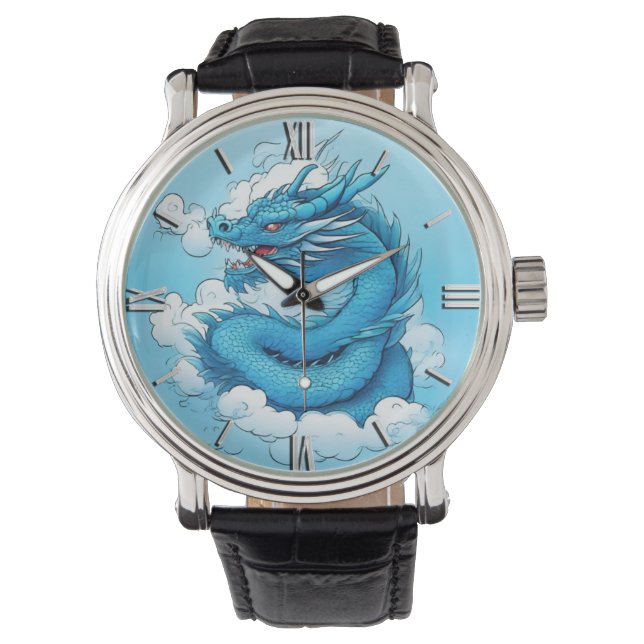 Montre Dragon Chinois dans les Nuages (devant)