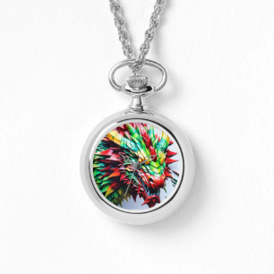 Montre Dragon de respiration par feu vert et rouge