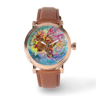 MONTRE DRAGON MARITIME AVEC PIERRES ROSES