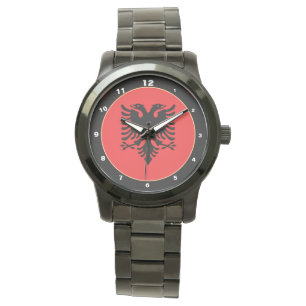 Montre Drapeau albanais et patriote de mode albanais/spor