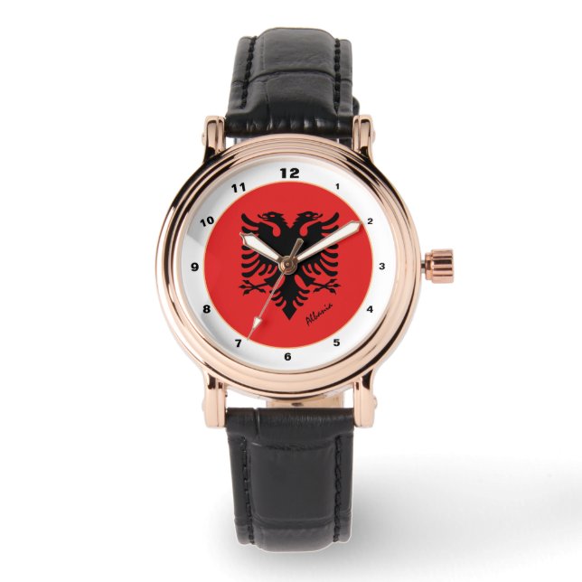 Montre Drapeau albanais & mode/design tendance Albanie (Recto)