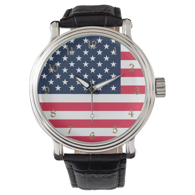 Montre Drapeau américain 50 étoiles : vieilles étoiles de (devant)