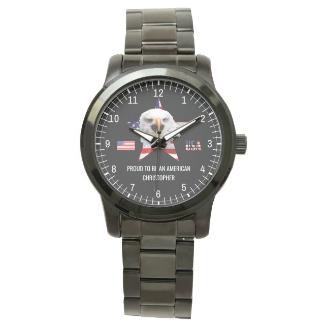 Montre Drapeau américain, aigle, Star Patriotic (devant)
