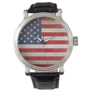 Montre Drapeau américain de style vintage Patriotique