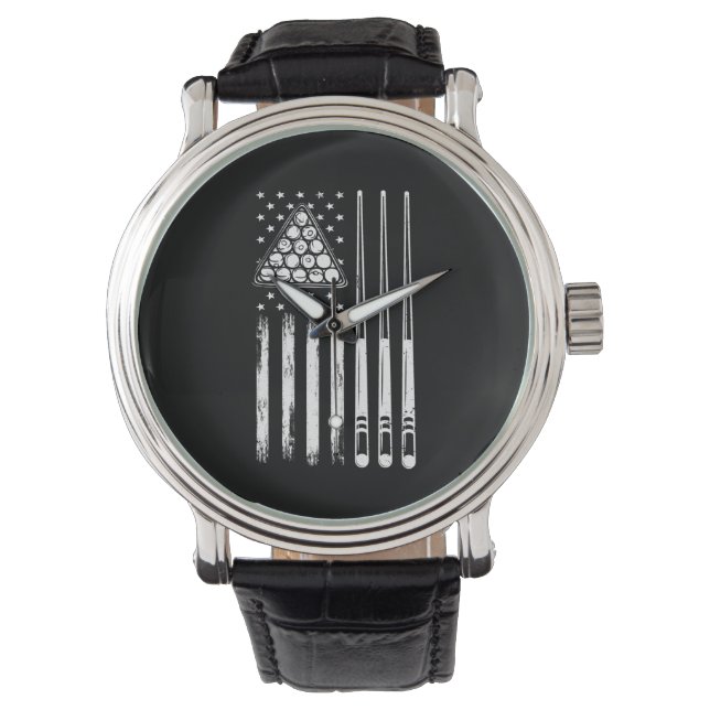 Montre Drapeau américain du joueur de pool (devant)