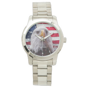 Montre Drapeau américain et pygargue à tête blanche pa