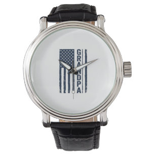 Montre Drapeau américain grand-père conception patriotiqu
