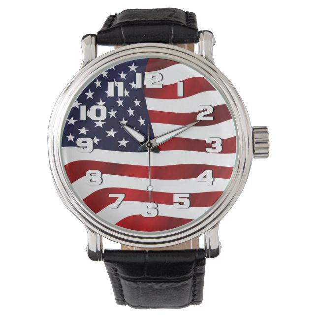 Montre Drapeau américain patriotique (devant)