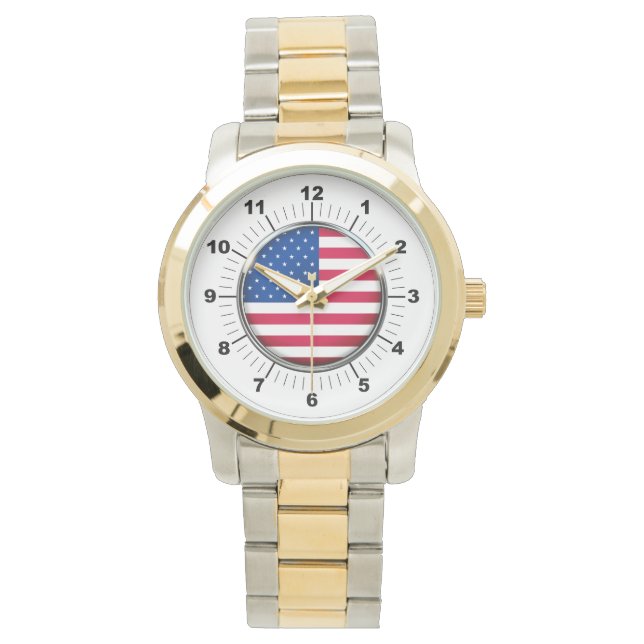 Montre Drapeau américain pour hommes surdimensionné Montr (devant)
