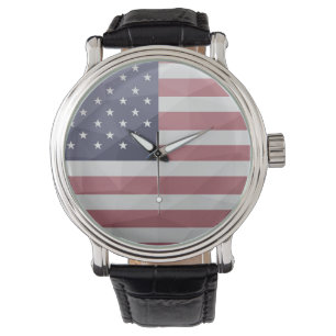 Montre Drapeau américain Rouge Blanc Bleu Amérique Mesh g