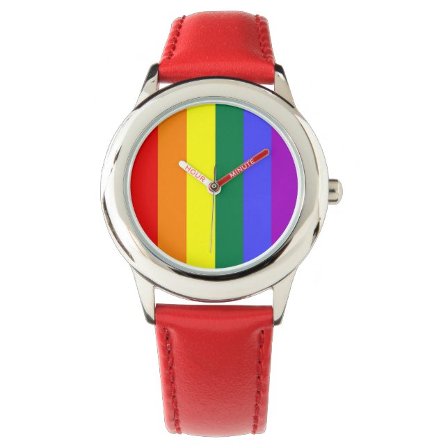 Montre Drapeau arc-en-ciel gay pride (devant)