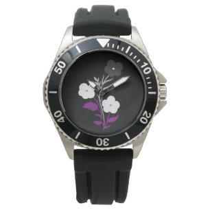 Montre Drapeau Asexuel subtil