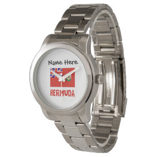 Montre Drapeau bermudien personnalisé avec nom