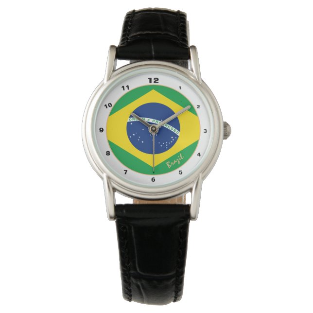 Montre Drapeau brésilien & mode brésilienne tendance / de (devant)