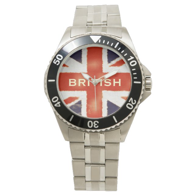 Montre Drapeau britannique Union Jack Custom Stainless St (devant)