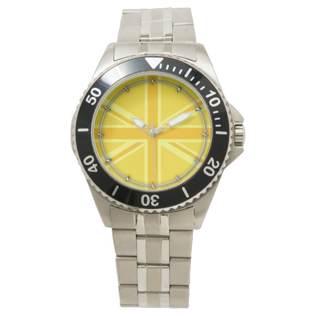 Montre Drapeau britannique Union Jack très jaune (devant)